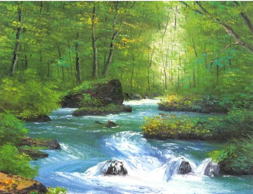 Amazon.co.jp: 小林幸三・奥入瀬/青森県（絵画・版画）（風景画